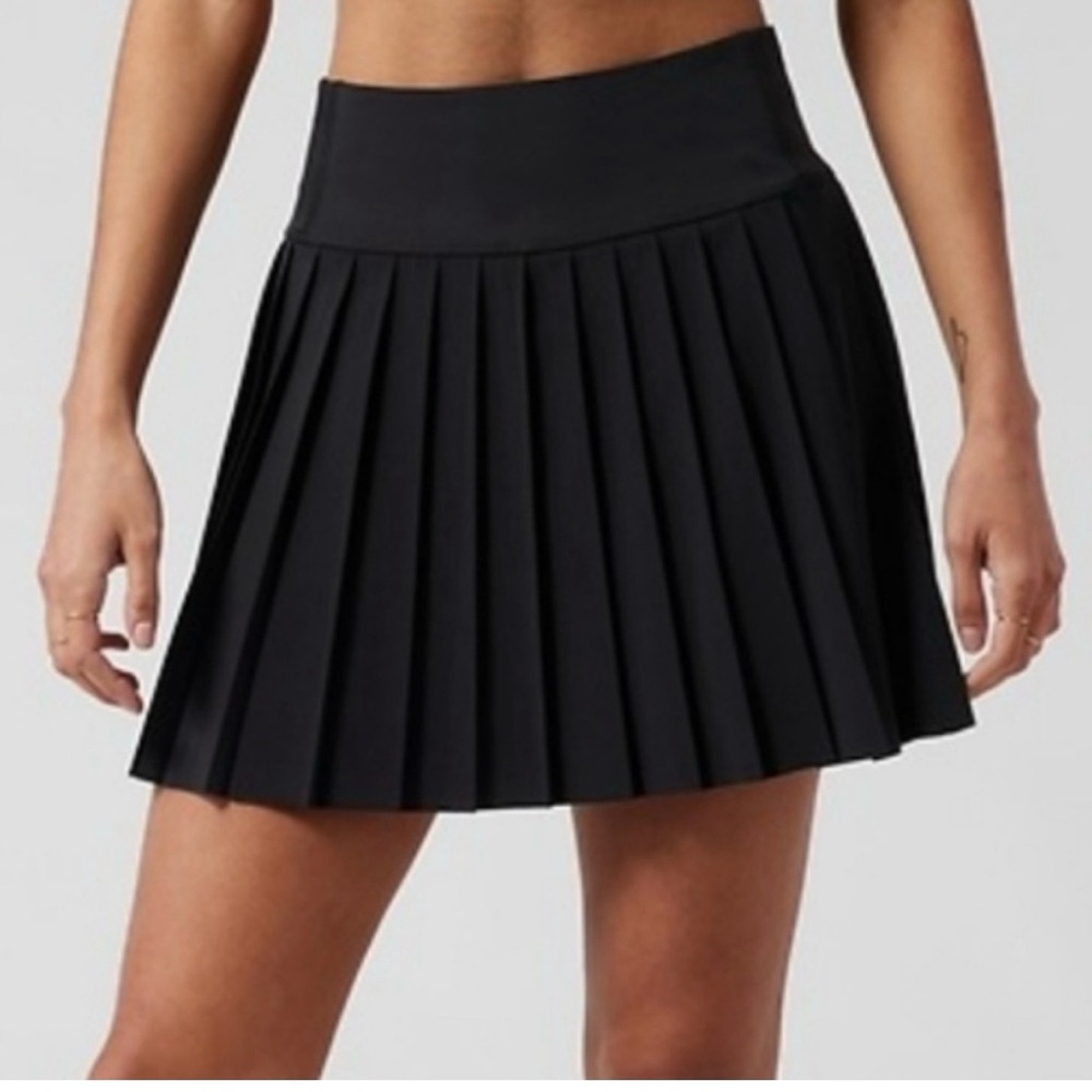 NWT Athleta Elevate Black Pleated Skirt Skort Tennis Pickleball
